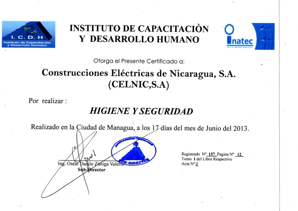 Certificación INATEC