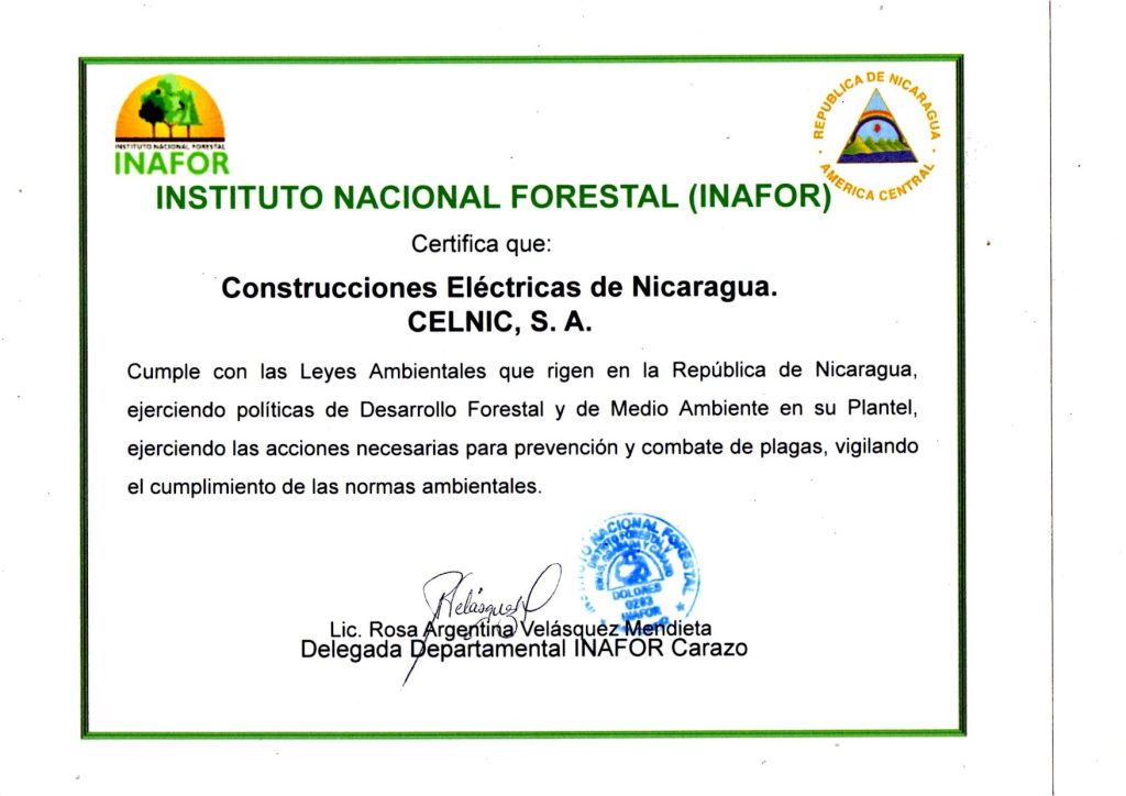Certificación Inafor