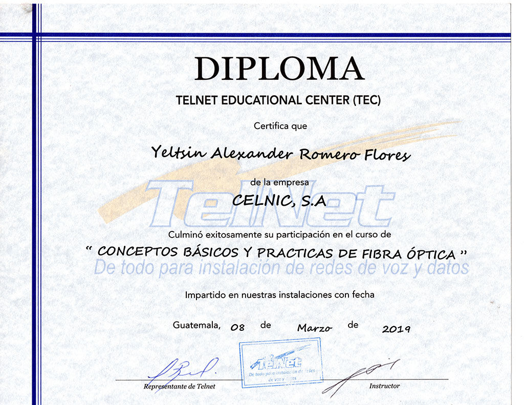 Capacitación en telecomunicaciones - Fibra Óptica