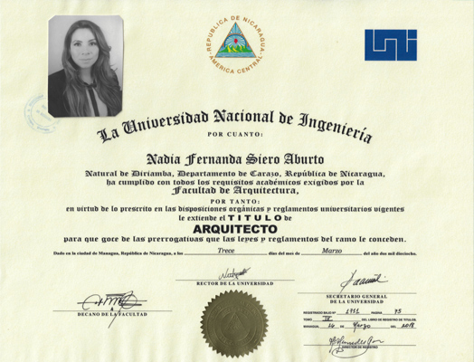 Diploma Arquitecta Nadia Siero